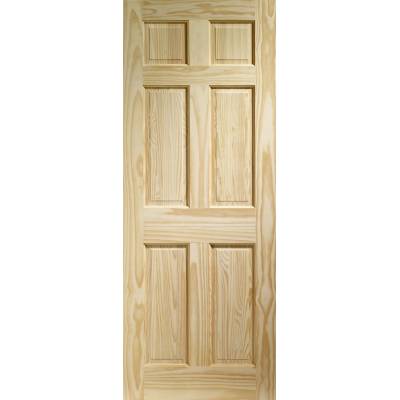 Clear Pine Colonial 6 Panel Internal Door Wooden Timber Inte...